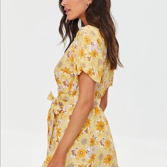 Sunflower Wrapped Mini Dress - Picture 3 of 4